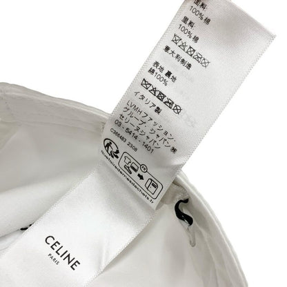 Celine Cap Hat Cotton White Navy Logo Triomphe Baseball