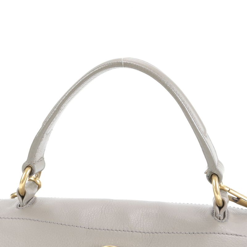 YSL Yves Saint Laurent Muse Toe Leather 2WAY Shoulder Bag Crossbody Hand Gold