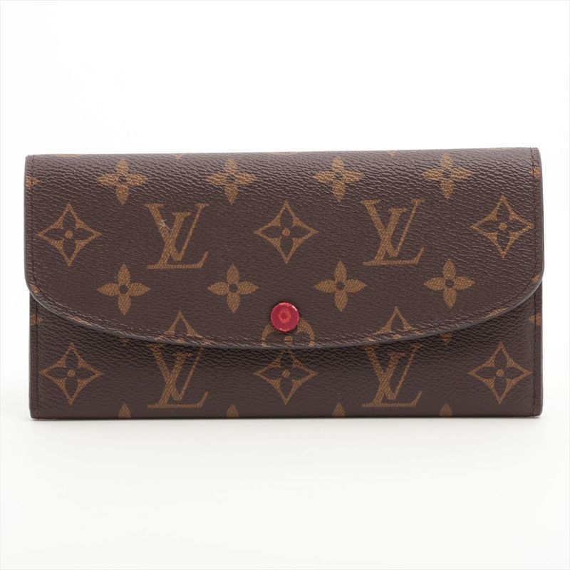 Louis Vuitton Monogram Portefeuille Emilie Zipper Long Wallet M41943 Brown ×