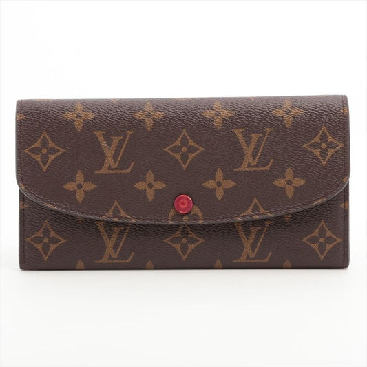 Louis Vuitton Monogram Portefeuille Emilie Zipper Long Wallet M41943 Brown ×