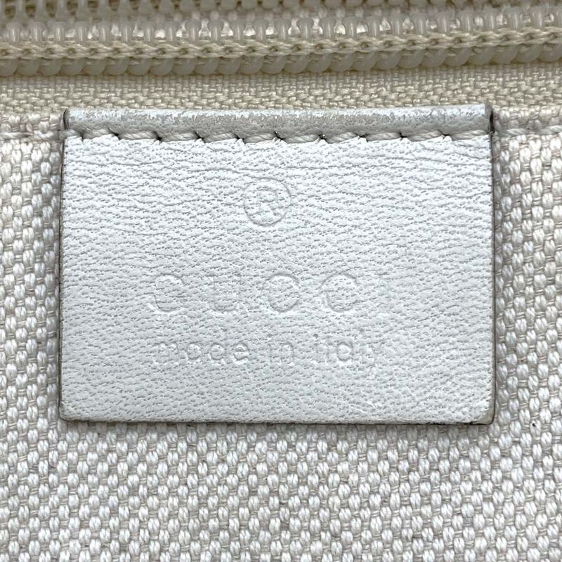 Gucci 282439 Tote Handbag Flora White Multicolor Canvas Leather Fashion Women