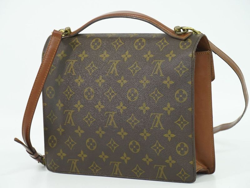 Authentic Louis Vuitton LV Monogram 2WAY Shoulder Bag Handbag Brown M51185