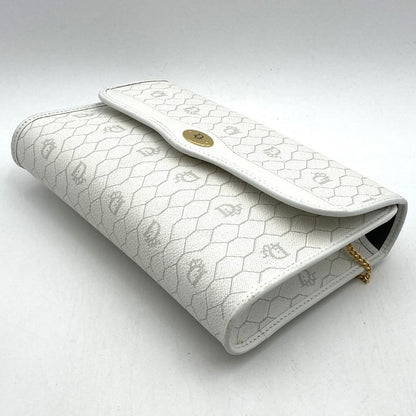 Dior Christian Dior Crossbody Honeycomb Shoulder Bag White Pvc/leather Women
