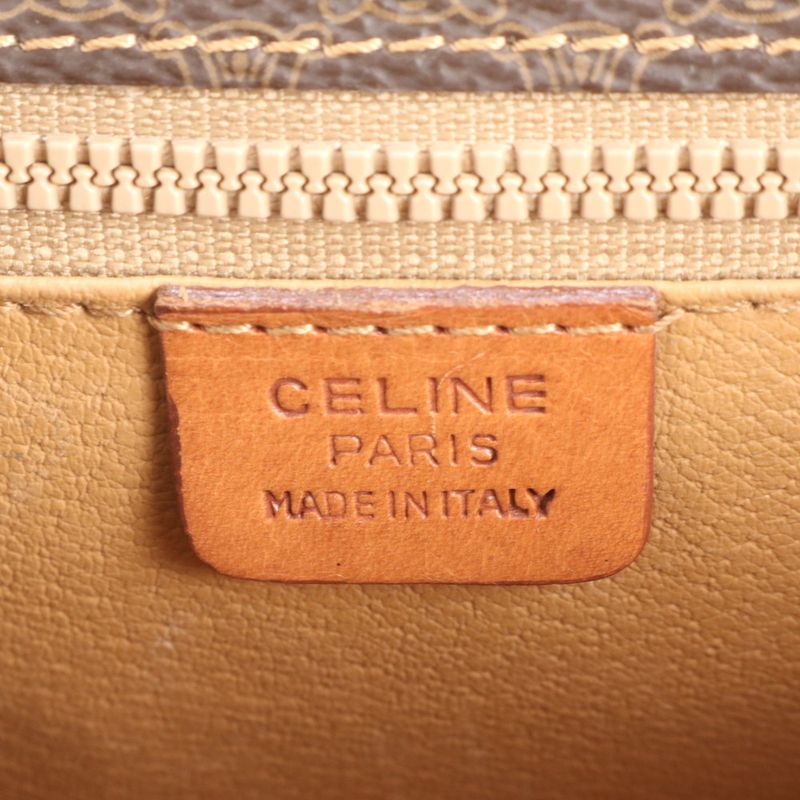 Vintage Celine Macadam Leather Shoulder Bag Crossbody Gold Hardware Genuine