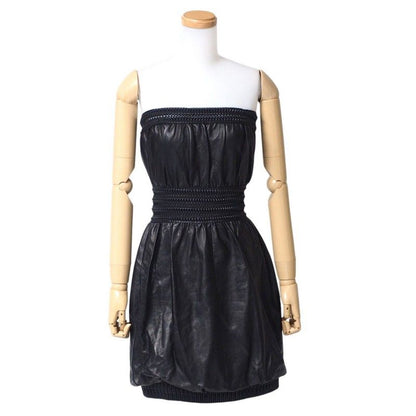 Fendi Dress Size 38 Sheepskin Lamb Leather Bare Top Dress Made In Italy