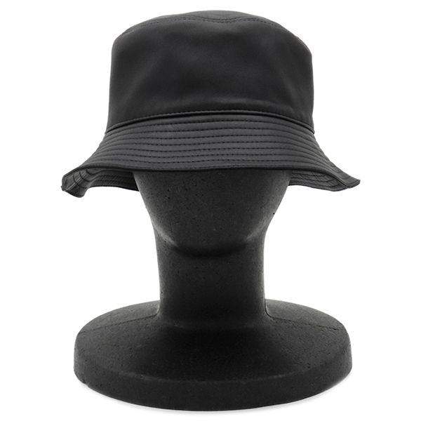 Loewe Hat Fisherman Hat Lambskin Leather Black #57 Silver Hardware Black Hat