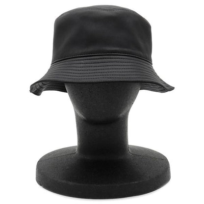 Loewe Hat Fisherman Hat Lambskin Leather Black #57 Silver Hardware Black Hat