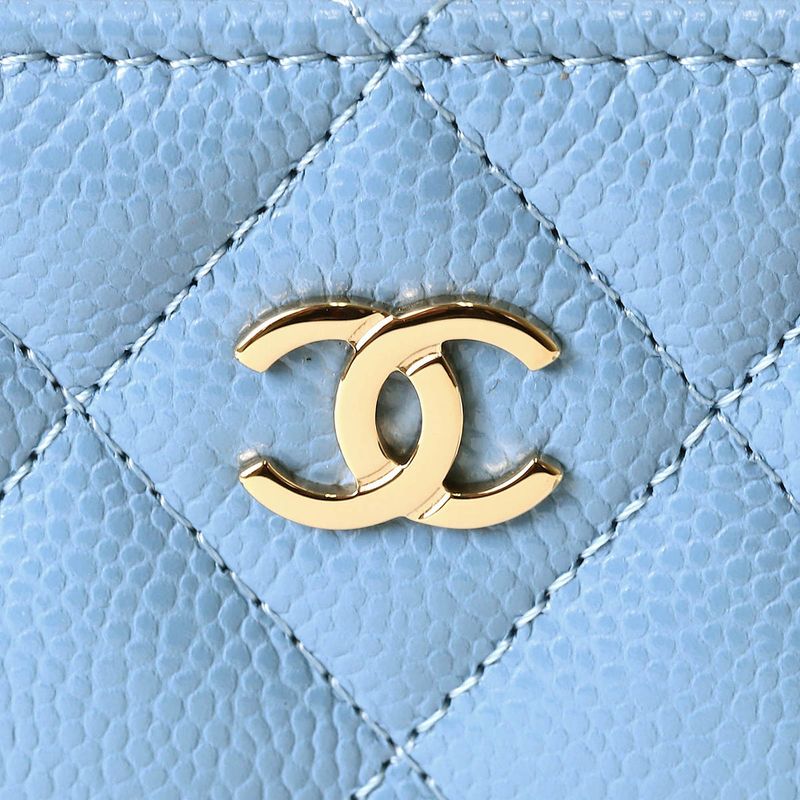 Chanel Coin Case Classic ZIP COIN Purse Light Blue