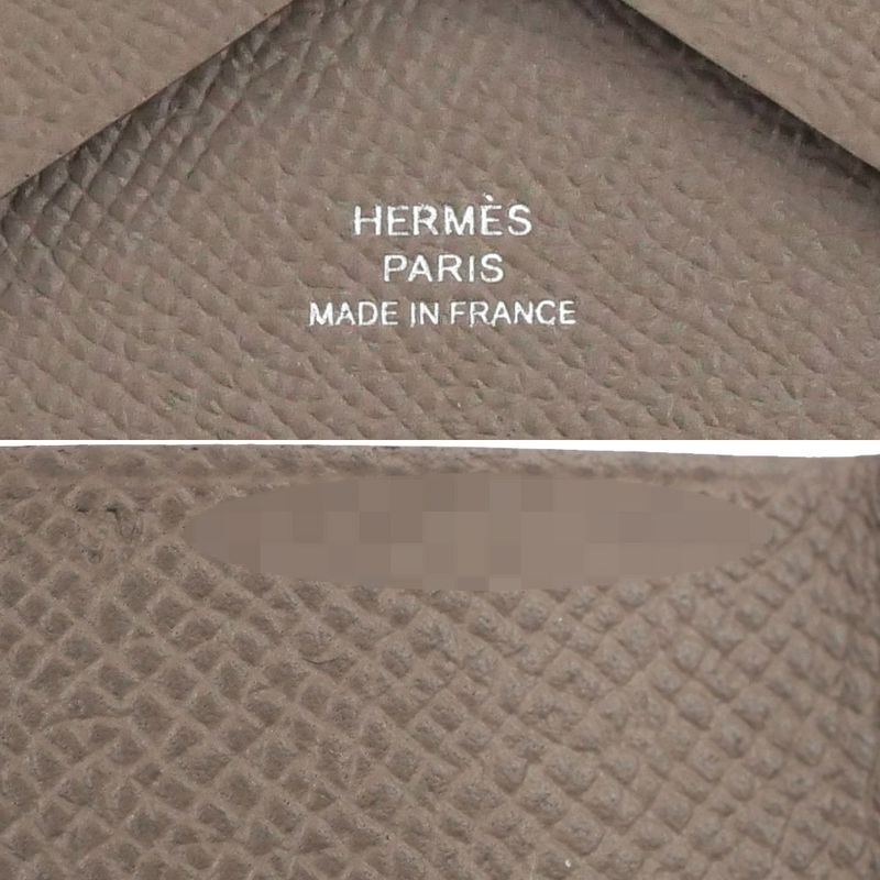 Hermes Calvi Duo Etoupe Coin Case With Coin Case Epson Leather W