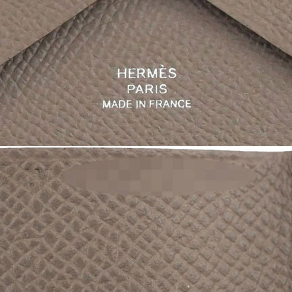 Hermes Calvi Duo Etoupe Coin Case With Coin Case Epson Leather W