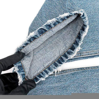 Balenciaga Denim Pants Damage XXS Size Blue Trousers Women's Apparel