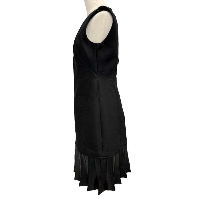 Louis Vuitton Fin Flounce Mikado Dress Sleeveless Nylon Black