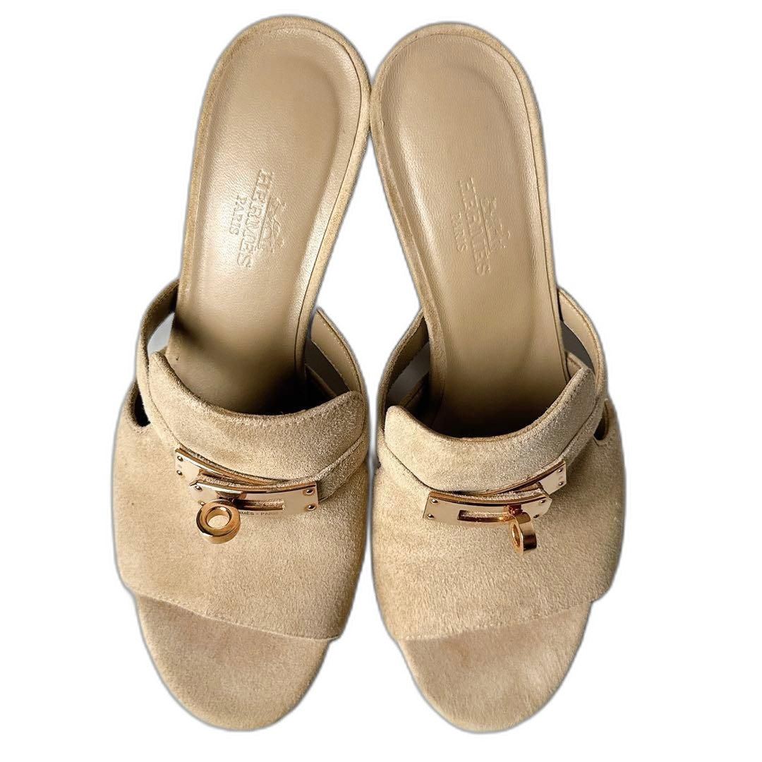 Hermes Sandals 35 Beige Suede — view 2