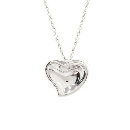 Tiffany & Co Polished Curved Heart Necklace Pendant Silver