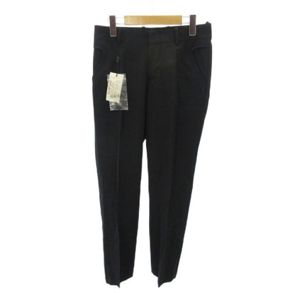 Gucci Tag Era Pants Trousers Straight Pleated 40 Black