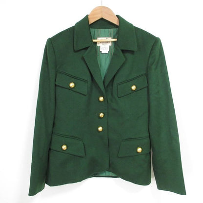 Hermes Vintage Gold Button Wool Jacket Size 40 Green