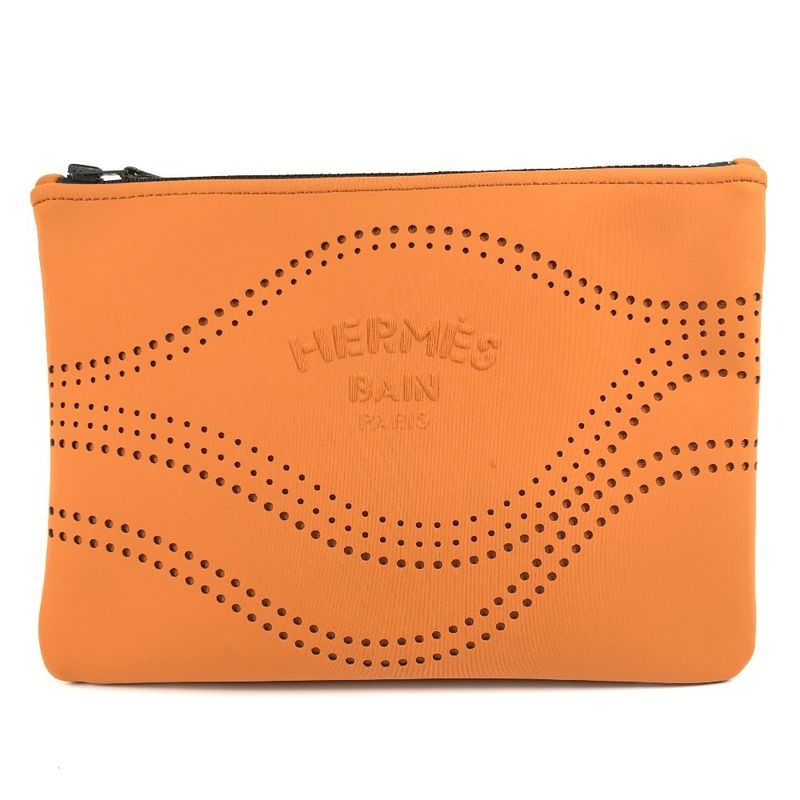 Hermes Pouch Neobain MM Polyamide Orange