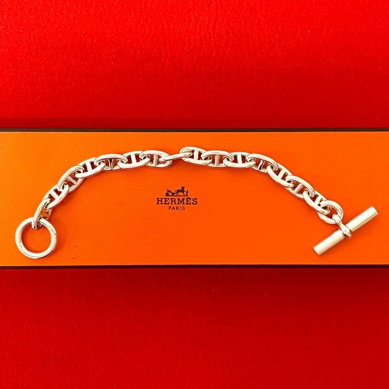 Hermes Chaine D'ancre MM15 Silver 925 Bracelet Bangle