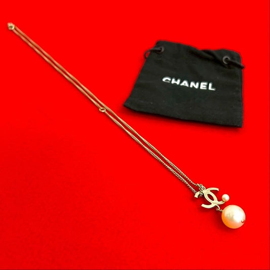 Chanel GP Faux Pearl Necklace Pendant