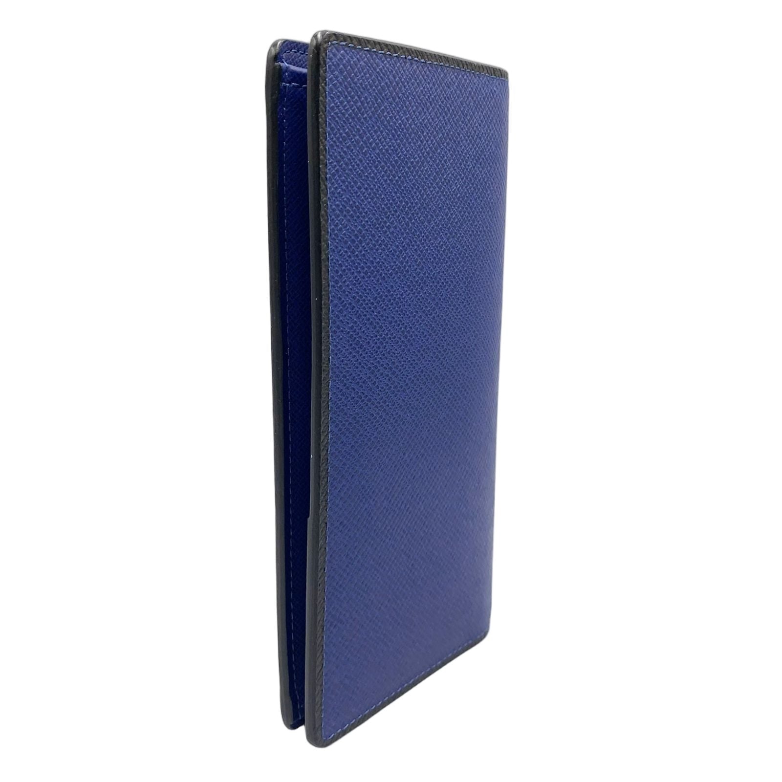 Louis Vuitton Portefeuille Brazza Taiga Cobalt Leather Blue Bifold Wallet Silver — view 2
