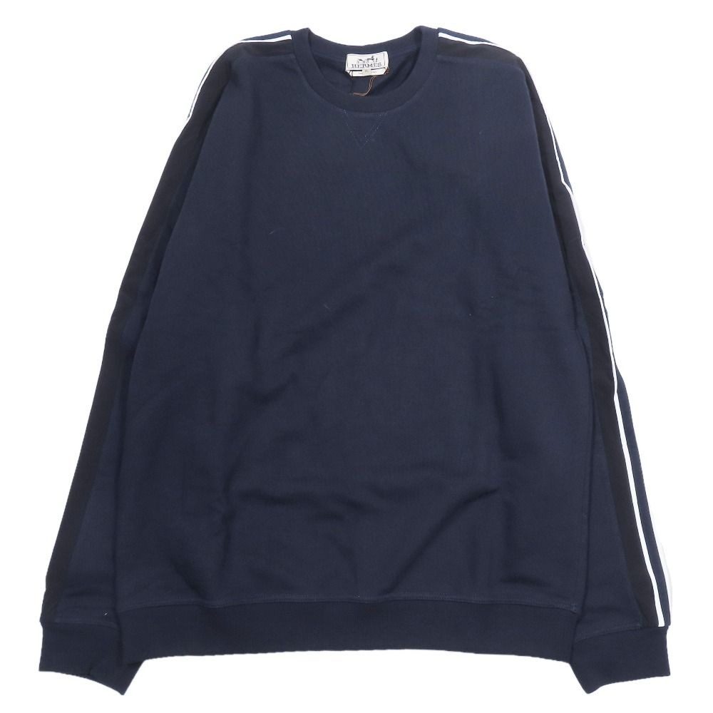 Hermes Run Sweatshirt Shirt Hline Brushed Lining Top Side Line Trainers XL Navy
