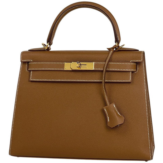 Hermes Kelly 28 Outside Sewing 2-Way Shoulder Bag Veau Epsom Gold Y