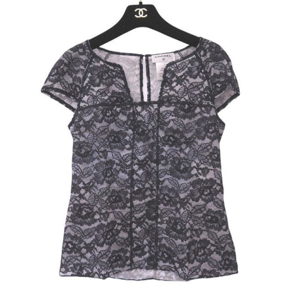 Chanel Camellia Lace Floral Short Sleeve Blouse Cut And Sewn Size 36 W0543