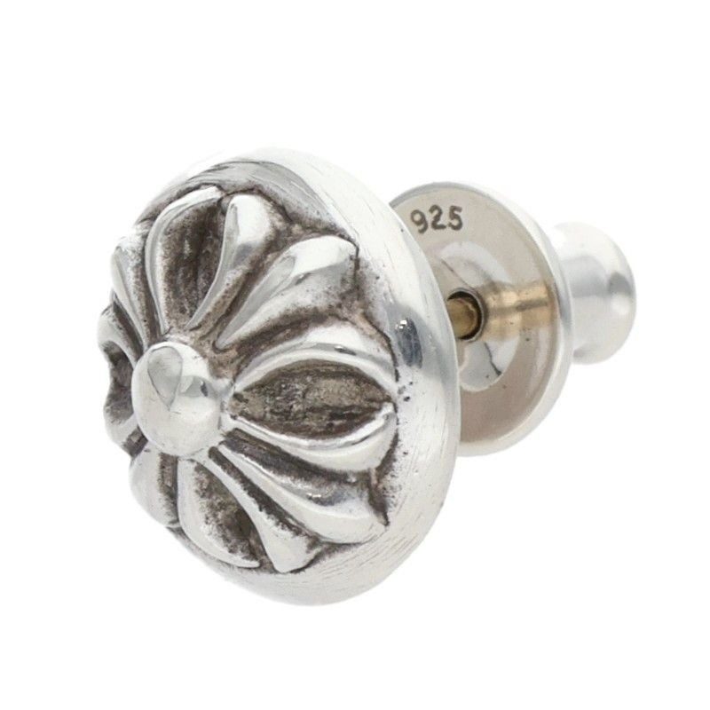 Chrome Hearts Stud Crsbll Cross Ball Silver Earrings