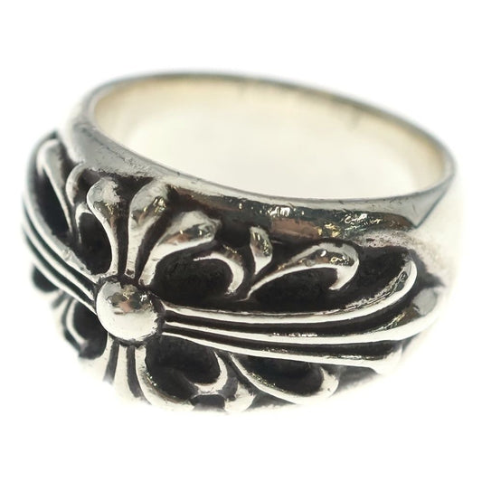 Chrome Hearts Flrl Crs Floral Cross Ring Silver