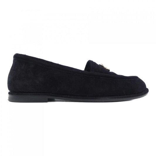 Chanel Moccasins Shoes Suede Black