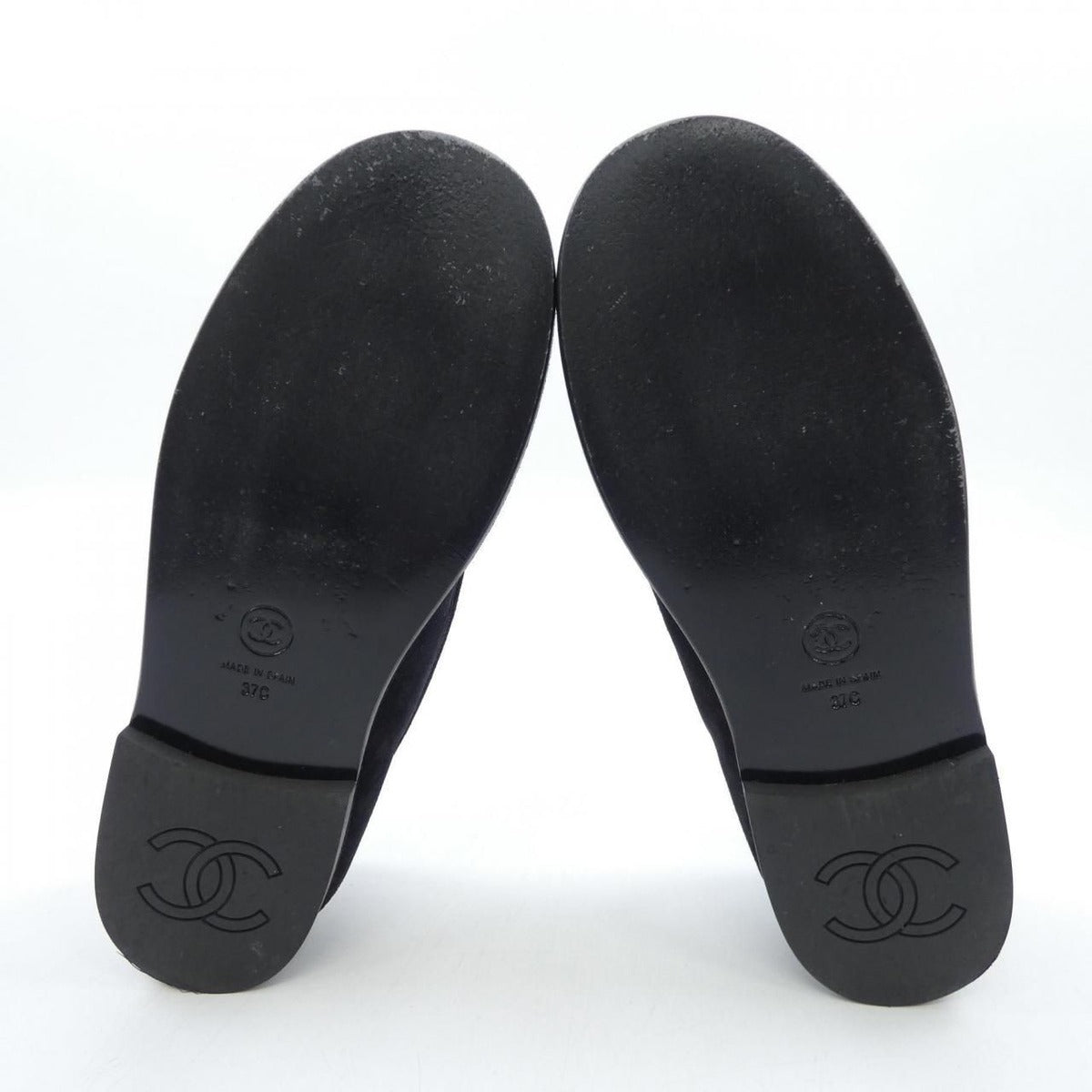 Chanel Moccasins Shoes Suede Black — view 4