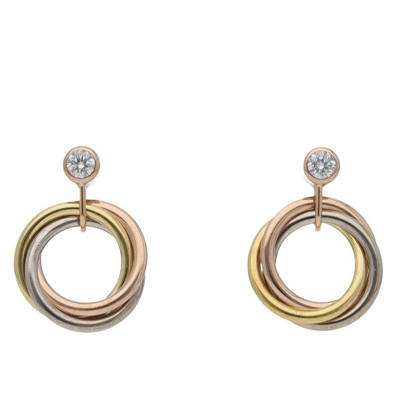 Cartier Trinity Earrings Diamond 18K 3 Colors