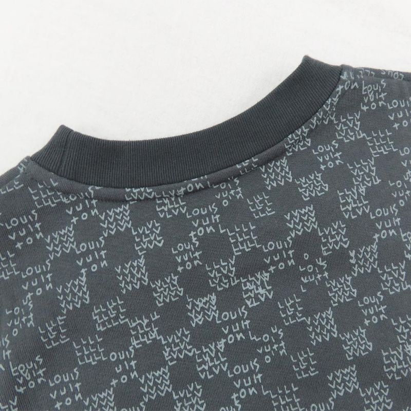 Louis Vuitton Damier Spread Printed Sweat Crew Neck Shirt L Gray