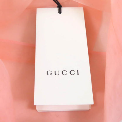 Gucci 20SS 616556 100% Silk Short Sleeve Oversized Sheer Shirt Salmon Pink 36