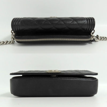 Chanel Boy Chanel Phone Case Ap3013 Shoulder Bag Black Caviar Skin