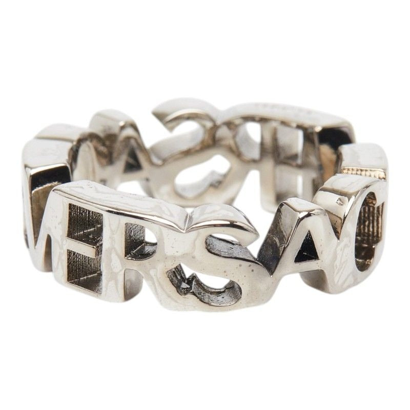 Versace Logo Silver Metal Ring