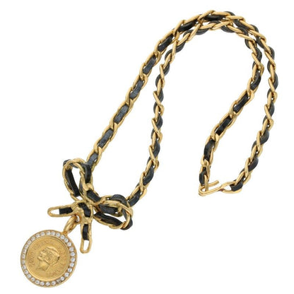 Chanel 96P Vintage Coin Ribbon Choker Necklace Women