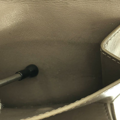 Celine - Leather Logo Small Trifold Compact Wallet Purse - Gray - Women's