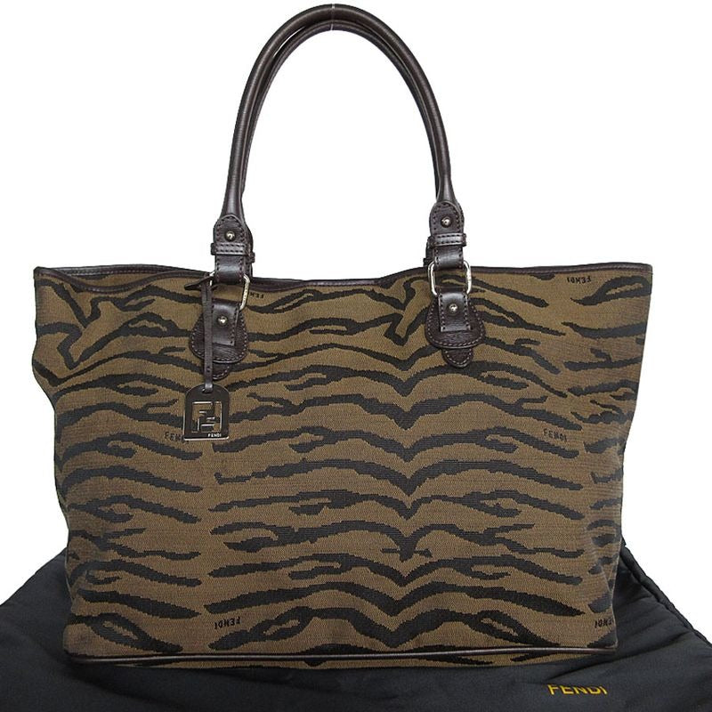 Fendi Zebra Print Nylon Tote Handbag