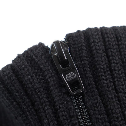 Balenciaga 20AW 641734 Oversized Half Zip Knit Sweater With Logo Pattern