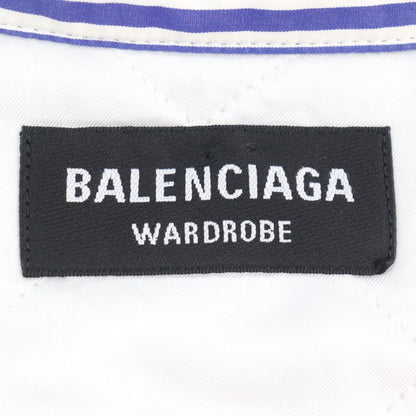 Balenciaga 21SS 642339 100% Cotton Oversized Padded Flannel Striped Long Sleeve