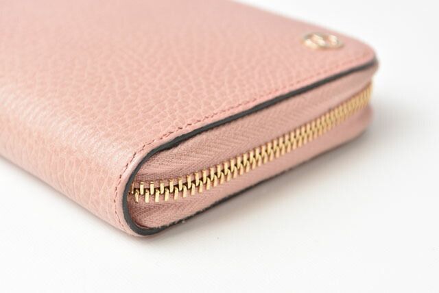 Gucci Wallet Gucci Long Wallet Petit Marmont Leather Light Pink Round Zipper