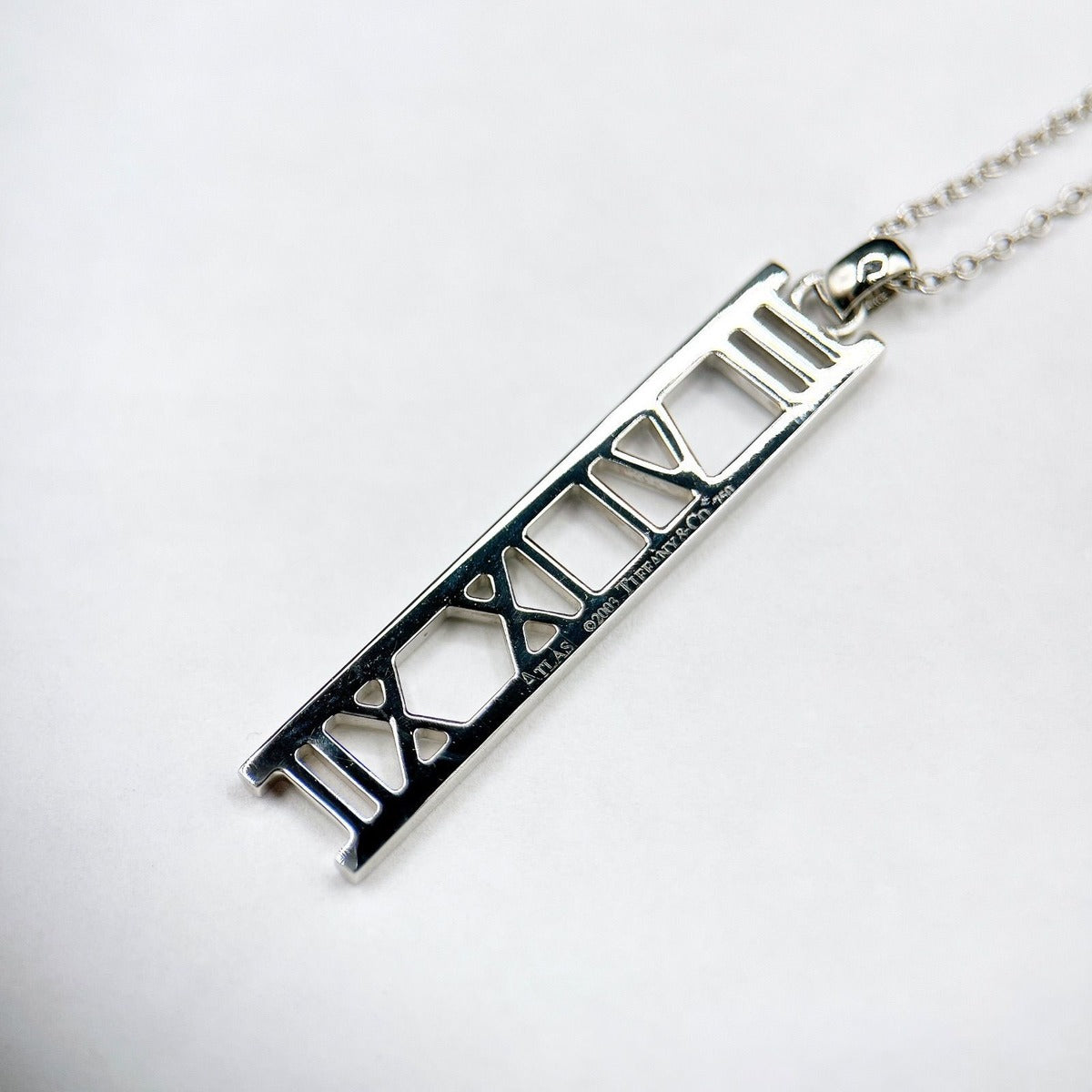 Tiffany & Co. Atlas Bar White Gold Necklace — view 2