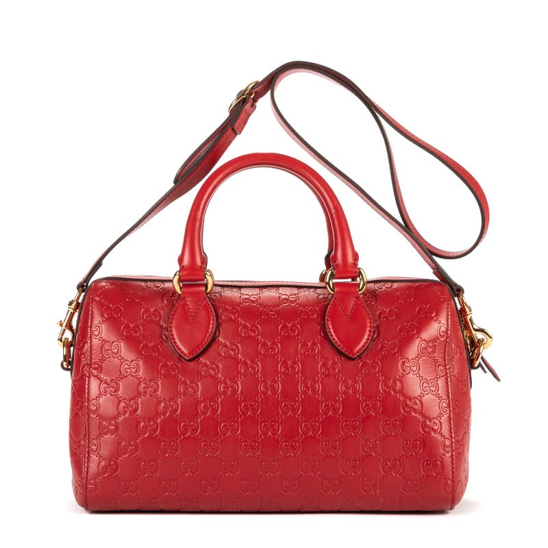 Gucci Boston Bandoliere Red Guccissima A