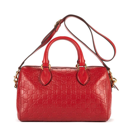 Gucci Boston Bandoliere Red Guccissima A