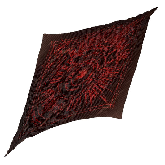 Hermes Scarf Pleated Silk Naissance D'une Idee Birth of an Idea Brown