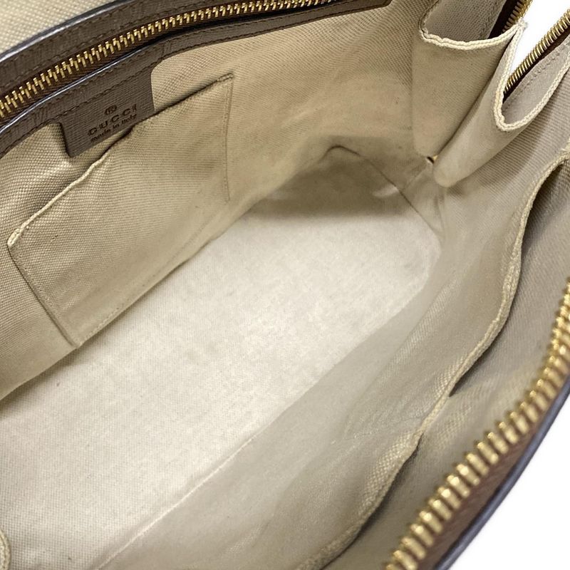 Gucci Handbag Horsebit 1955 Medium Top Handle Bag 620850 Dark Brown Beige And