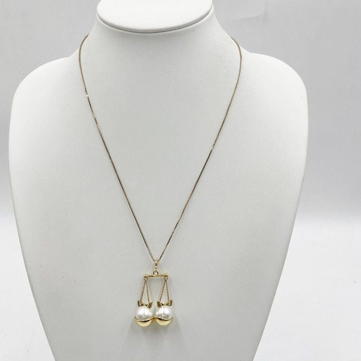Fendi Necklace Zodiac Gold Metal Faux Pearl