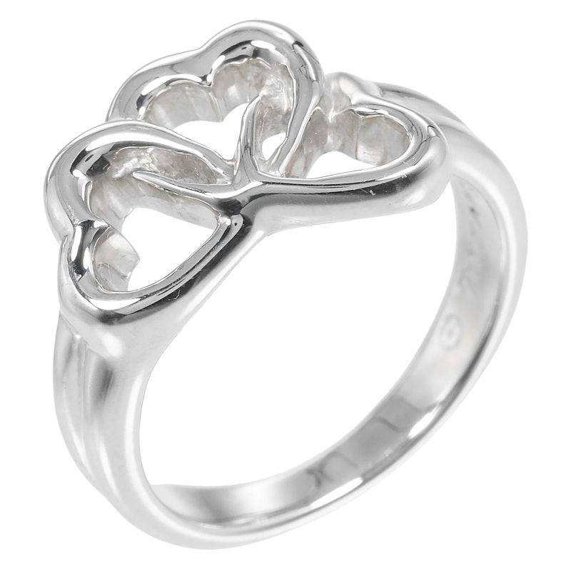 Tiffany & Co Triple Heart Silver 925 Size 7' 3.55 g Ring