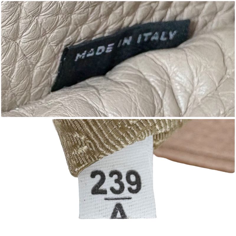 Prada 2WAY Tote Shoulder Bag Vittero Dino Leather Triangle Logo Pink Beige